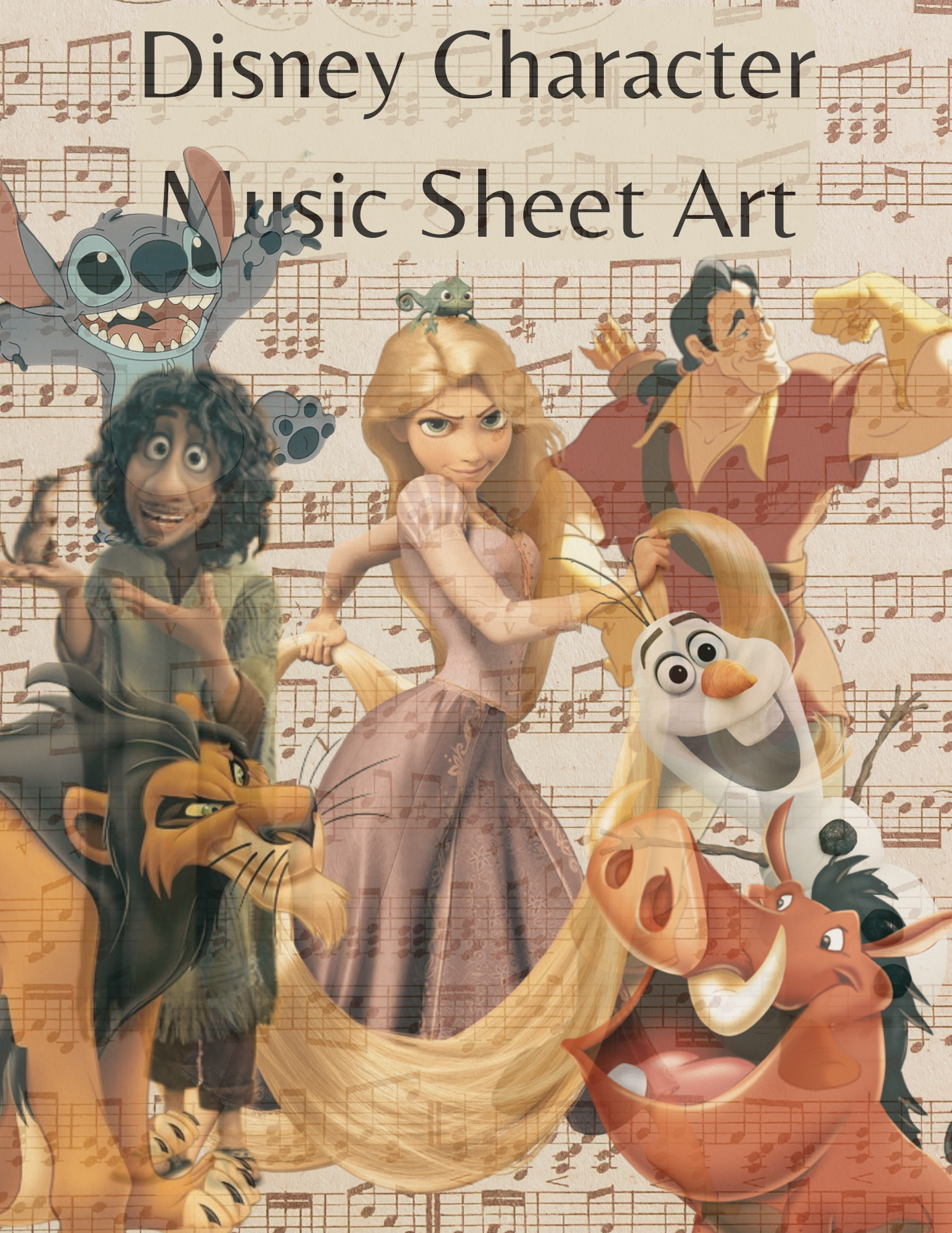 Disney Music Sheet Art